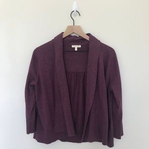 Eileen Fisher Organic Cotton Purple Cardigan Med.